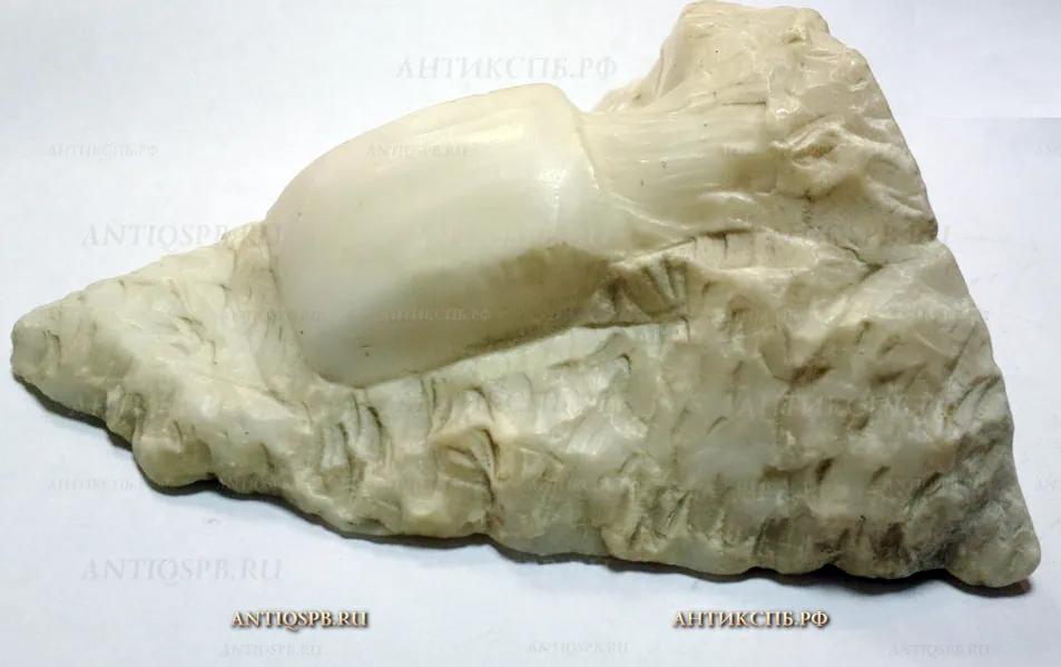 Пресс-папье "Женский профиль". Мраморная крошка. Перв. пол. ХХ века. Европа. №20125